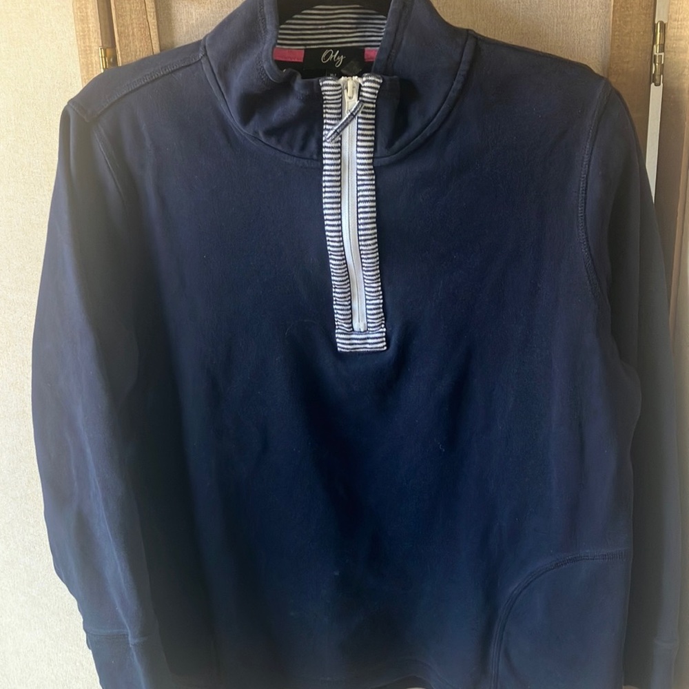 FINAL MARKDOWN ORLY Blue top with Stand-Up Collar xl